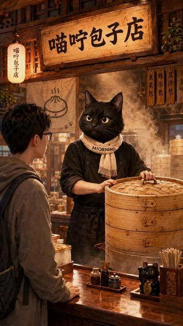 实体店AI视频案例_把普通包子店拍成小剧场_包子店不一定只能拍_现蒸现卖_皮薄馅大___换成一个15秒AI反转小剧场_普通人会因为好笑点进来_商家会因为_原来我的店也能这么拍_留下来___用一个小反转